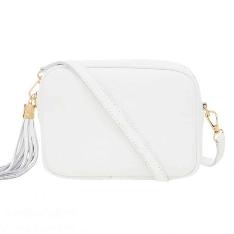 Tassel Zip Leather Bag - White